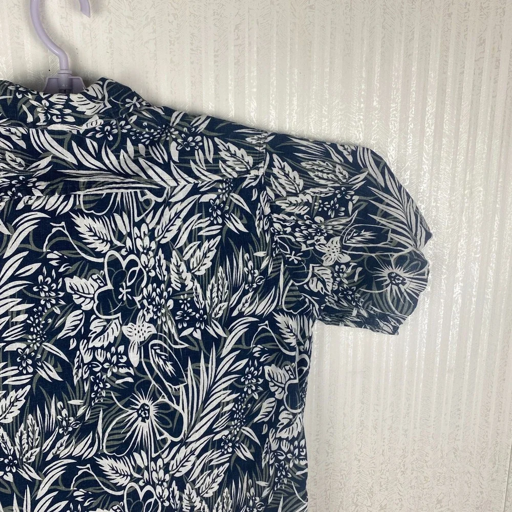 Jonathan Martin Mens‎ Blue Floral Hawaiian Casual Classic Preppy Shirt Size XL